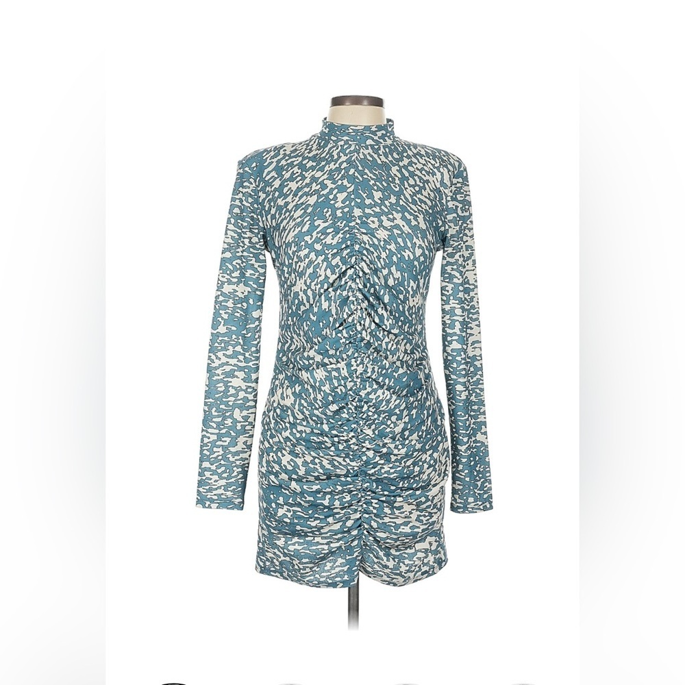 Blue And White Patterned Women's Dress